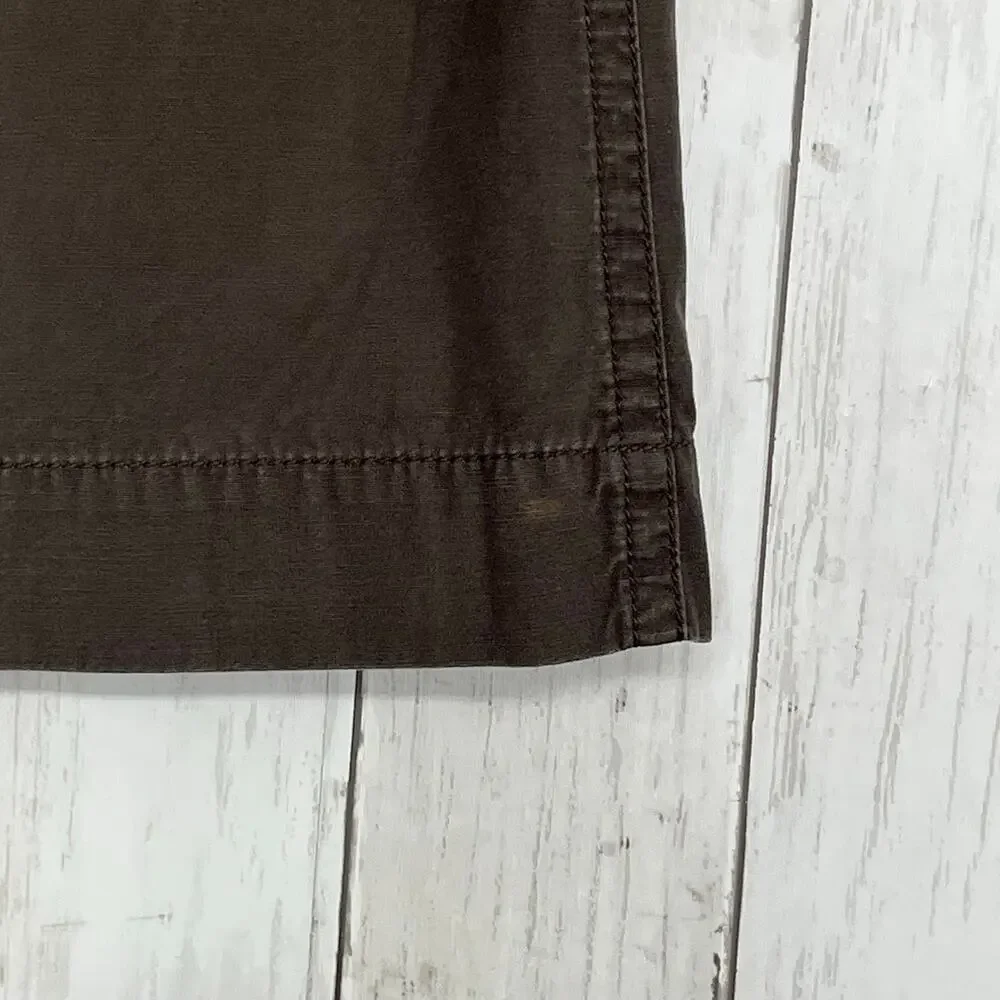 J. Crew Brown Cotton Button Front Mini Skirt 6 Y2K Summer 2007 Preppy Office